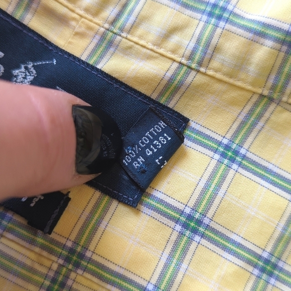 Ralph Lauren 90's Vintage Preppy Plaid Long Sleeve Button Down Shirt Yellow XL - Picture 5 of 12